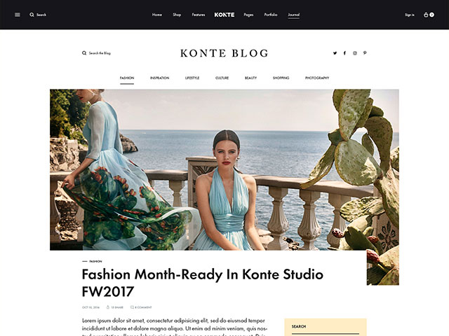 Konte WooCommerce WordPress Theme page blog single with sidebar